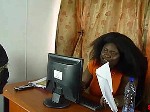 She bent over for a deep doggystyle pounding from the ebony interviewer, leading to a creampie finish on the bed.