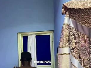 Gateman caught the house girl off guard and fucked her hard until he pumped cum deep inside her tight pussy for creampie.