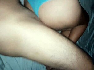 after a wild party night, a man sneaks into the room and roughly fucks the latina babe from behind.