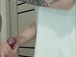 stepmoms friend jerked off my dick at house party with small cock fetish 😏🍆💦