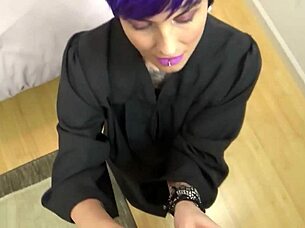 Busty goth wants that creampie for graduation with her big tits pierced.