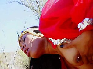 Why is this Arabic beauty getting roughly fucked outdoors with wet pussy dripping?