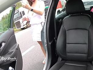 Amateur Couple Picks Up Stranger for Public Touching on Hot Wife's Big Natural Tits!