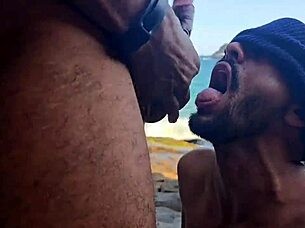 Dominating Two Muscular Bodybuilders At Once On The Beach Edge