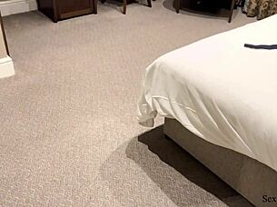 In a casual hotel stay, the milf and young amateur shared a bed, riding to intense orgasm.