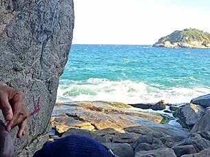 Dominating Two Muscular Bodybuilders At Once On The Beach Edge