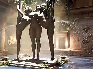 A huge rock hard cock suddenly filled Lara Croft's pussy to the brim in this intense 3D hentai animation with creampie, gangbang, and squirting action.