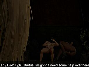 Getting some deepthroat action at the triangle club with ebony milf!