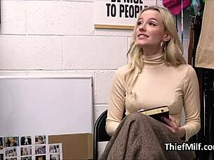 pounding that oiled dildo on the stealing cougar at work 😈