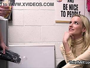 pounding that oiled dildo on the stealing cougar at work 😈