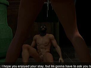 Getting some deepthroat action at the triangle club with ebony milf!