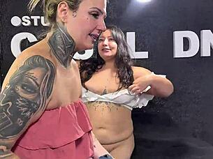 Hey, ready for me to get fucked by the tattoo artist with her strapon?