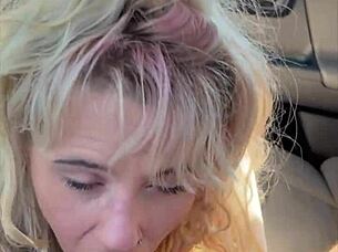 i cant believe this pretty hooker gets on her knees to let a man cum in her mouth after an amazing blowjob outdoors