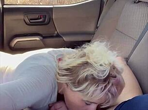 i cant believe this pretty hooker gets on her knees to let a man cum in her mouth after an amazing blowjob outdoors