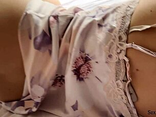 In a casual hotel stay, the milf and young amateur shared a bed, riding to intense orgasm.