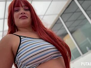 Overwhelmed With Passion As Slutty Redhead Latina Katalina La Grande Rides Torbe's Cock Hard In Doggystyle Creampie