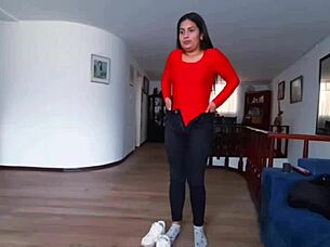 Oh yeah, stick that cock deep in my big ass while I get naked and moan!