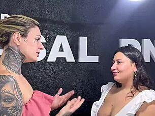 Hey, ready for me to get fucked by the tattoo artist with her strapon?