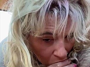 i cant believe this pretty hooker gets on her knees to let a man cum in her mouth after an amazing blowjob outdoors