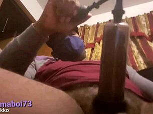 huge bbc gets pumped up before a massive cumshot explosion