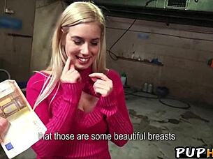 Gorgeous blonde cutie, let's sneak in that outdoor pov pounding right now