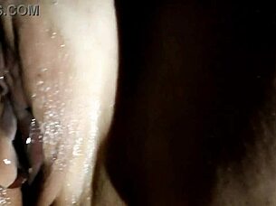 so this slutty amateur masseuse plays with a vibrator before bed, getting wet and squirting in the pool.