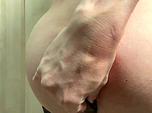 Sexy asian teen in uniform gets embarrassing anal training with buttplug and pierced nipples teasing.