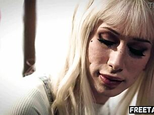 Transsexual Beauty Gets Anal Fucked Hard by Big Cock in Creampie Action