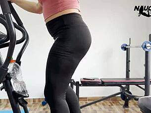 he masturbates in the gym while talking to his lover