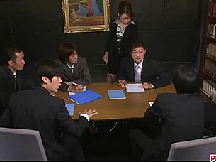 Maki hojo explores intense group encounters with multiple partners in steamy office lingerie scenes