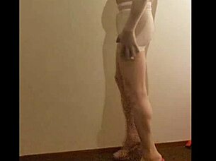 Hey, check me out in white nylon panty and highheels?