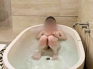 Hey, watch this japanese college student bathing with cute small tits and feet emoji 😊🛁