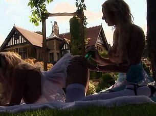 outdoor lesbian action with skirts up