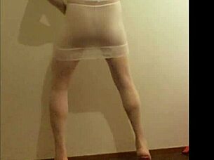 Hey, check me out in white nylon panty and highheels?