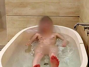 Hey, watch this japanese college student bathing with cute small tits and feet emoji 😊🛁