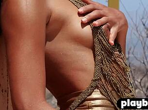 sexy latin milf katherinne sofia strips outdoors revealing perfect ass and natural tits in solo tease