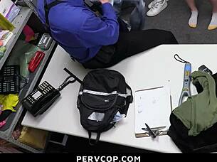 Why Does Innocent-Looking Teen Steal Merchandise Getting Caught And Punished By Pervcop In Garage
