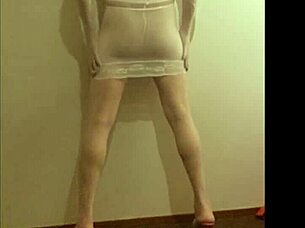 Hey, check me out in white nylon panty and highheels?