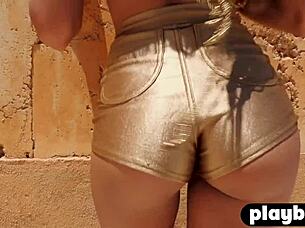 sexy latin milf katherinne sofia strips outdoors revealing perfect ass and natural tits in solo tease