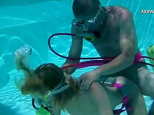 Feeling all the passion with cum everywhere from Cruz's blowjobs in pool.