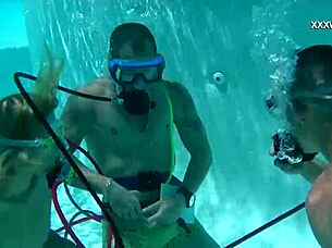 Feeling all the passion with cum everywhere from Cruz's blowjobs in pool.