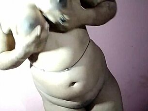 curvy indian woman with big natural tits experiences her first time masturbating sensually on the bed