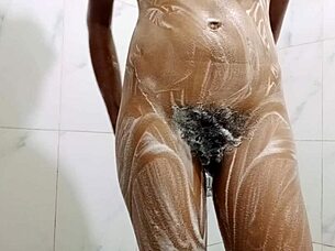 I remember when my mature Japanese friend shared her solo bathing ritual, pissing and washing her hairy pussy in the bath with natural tits on display.