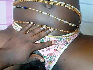 a young african babe with a big ass and tight pussy bends over in homemade action