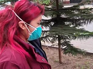 why not join this fake influencer winning a challenge with sexy redhead babe for rough cowgirl riding and big ass destruction in cheap hotel?