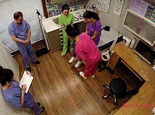 hey, check out angelica cruz, lenna lux, and reina getting hands-on in this nurse fetish scene