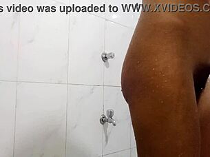 I remember when my mature Japanese friend shared her solo bathing ritual, pissing and washing her hairy pussy in the bath with natural tits on display.