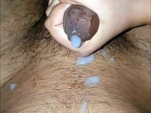 priya teases by rubbing that cock until cum flows in slow motion homemade intimacy