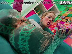 hey, check this skinny tattooed slut doing anal masturbation with fingering and toys to stretch her tight asshole