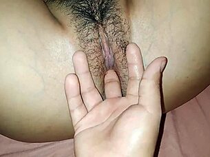 Young Cute Latina Beauty With Hairy Vagina Gets Filled By Neighbor's Dick In Bedroom Pov Cum On Tits